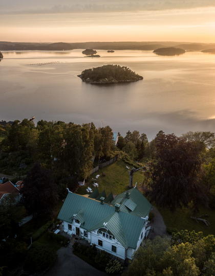 Aerial view of Villa Sjotorp, in West Sweden
