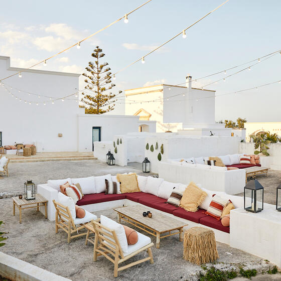 The rooftop bar at Masseria Calderisi, Puglia