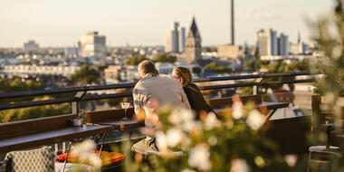 View of Cologne from a rooftop bar